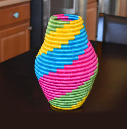 Decorative Handmade Vase Basket- Guacamaya Basket Vase