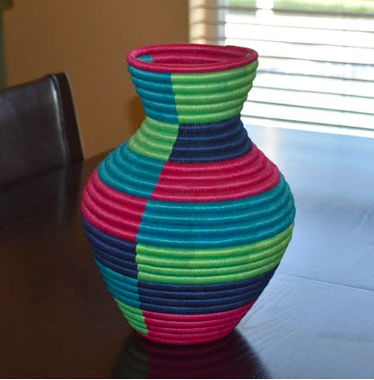 Decorative Handmade Vase Basket- Guacamaya Basket Vase